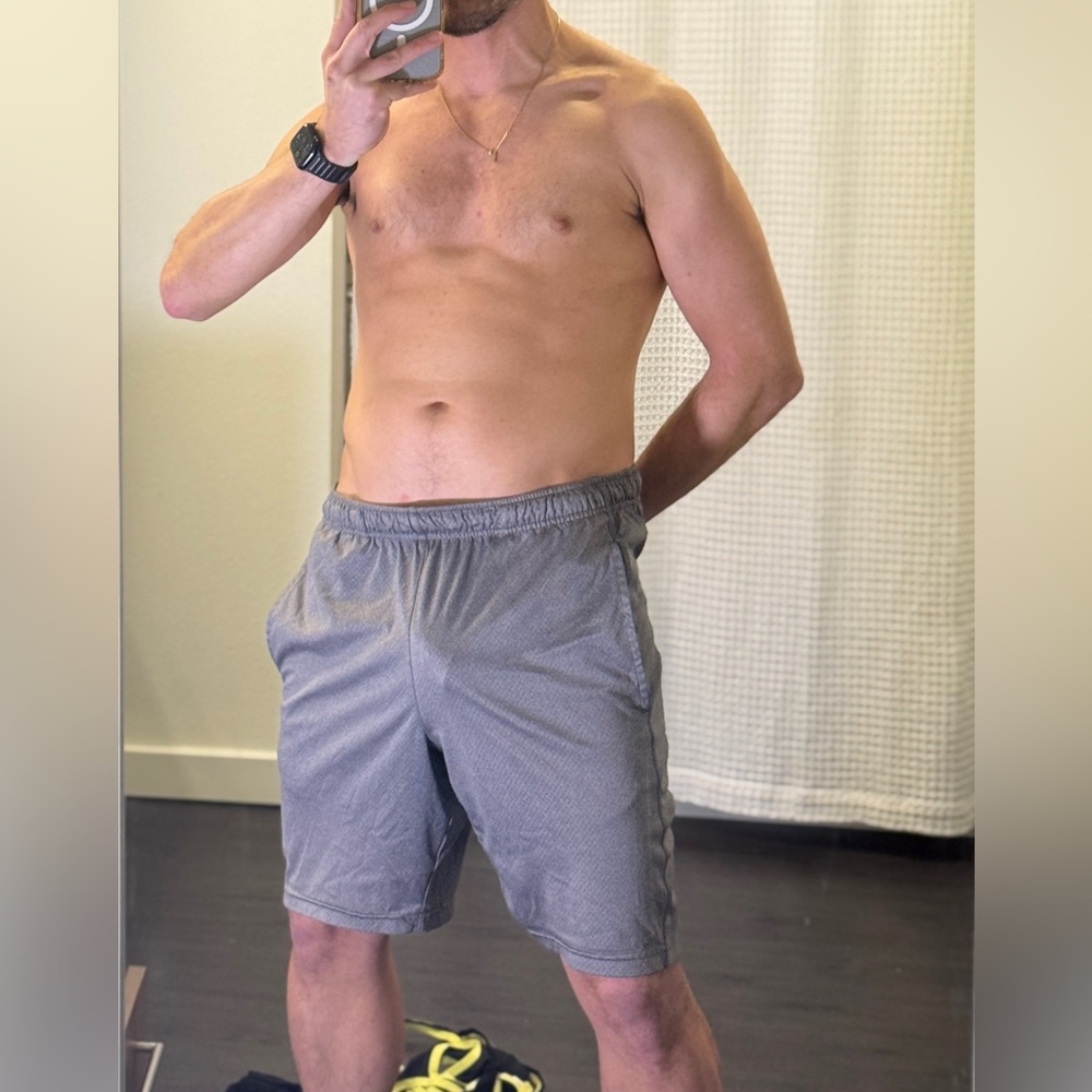 Grey gym shorts